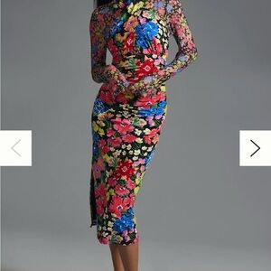 Mesh Halter Mock-Neck Dress